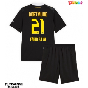 Borussia Dortmund Fabio Silva #21 Dětské Venkovní dres komplet 2026-27 Krátký Rukáv (+ trenýrky)